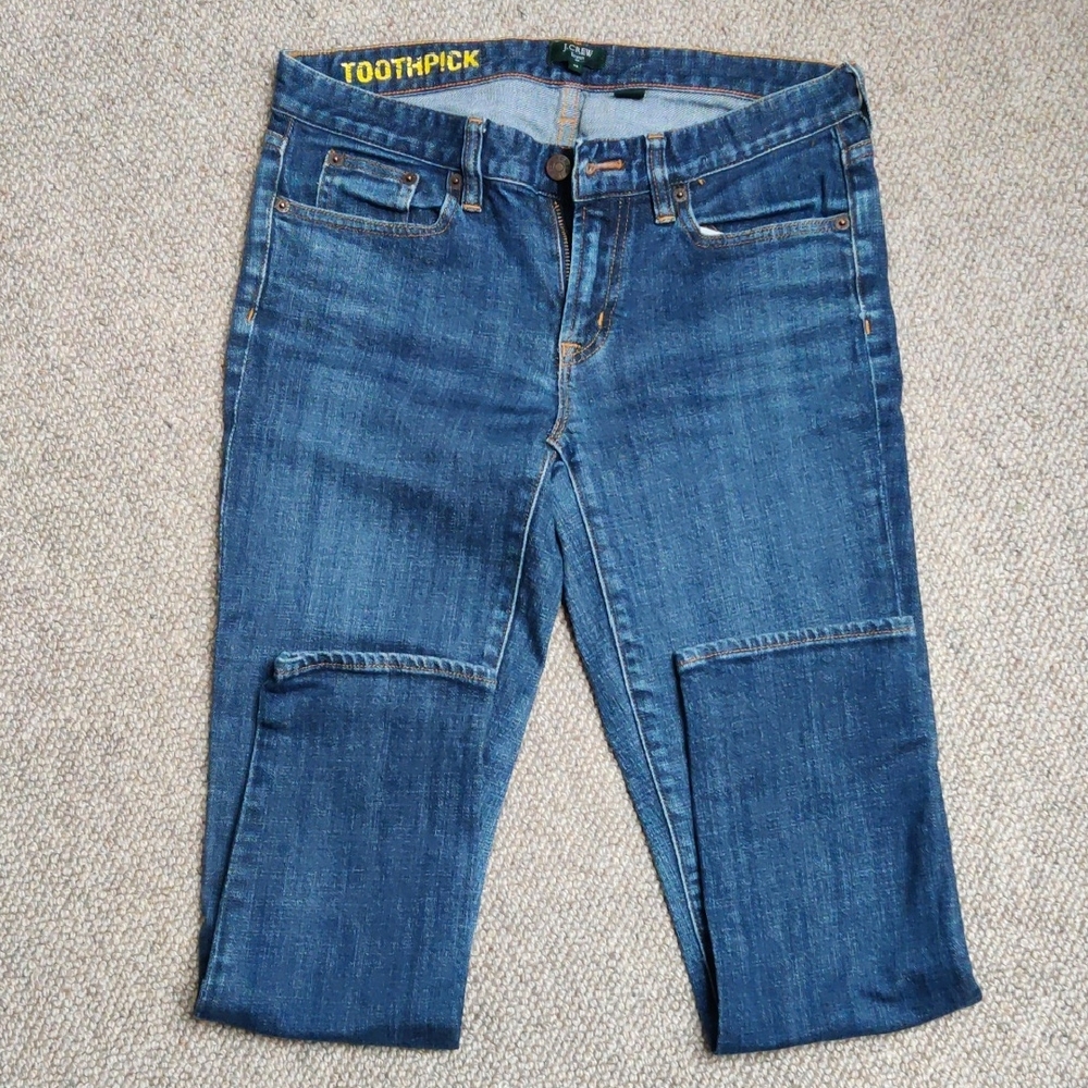 J Crew Toothpick Blue Jeans, Size 28